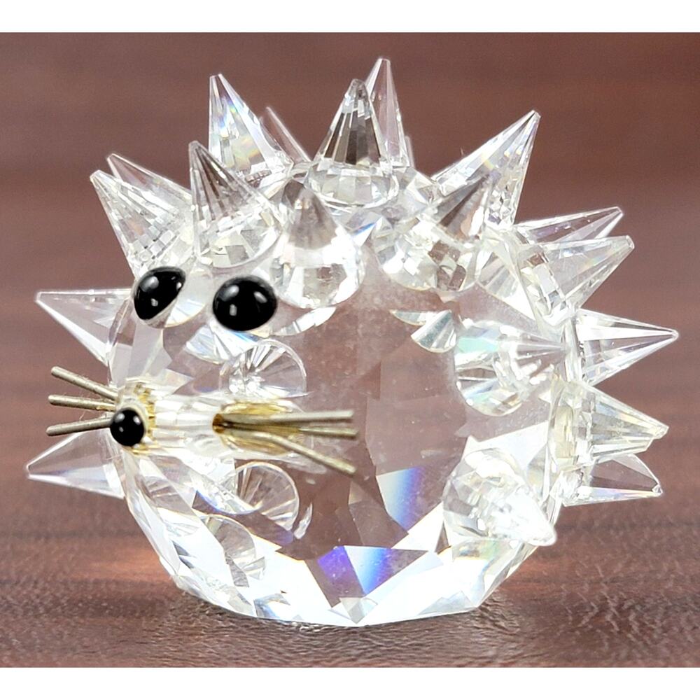 Vintage Swarovski Crystal Hedgehog Figurine Medium Silver Whiskers